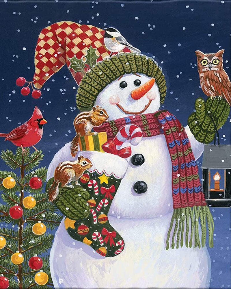 paintingnumberart Christmas Snowman-Paint by Numbers Kit