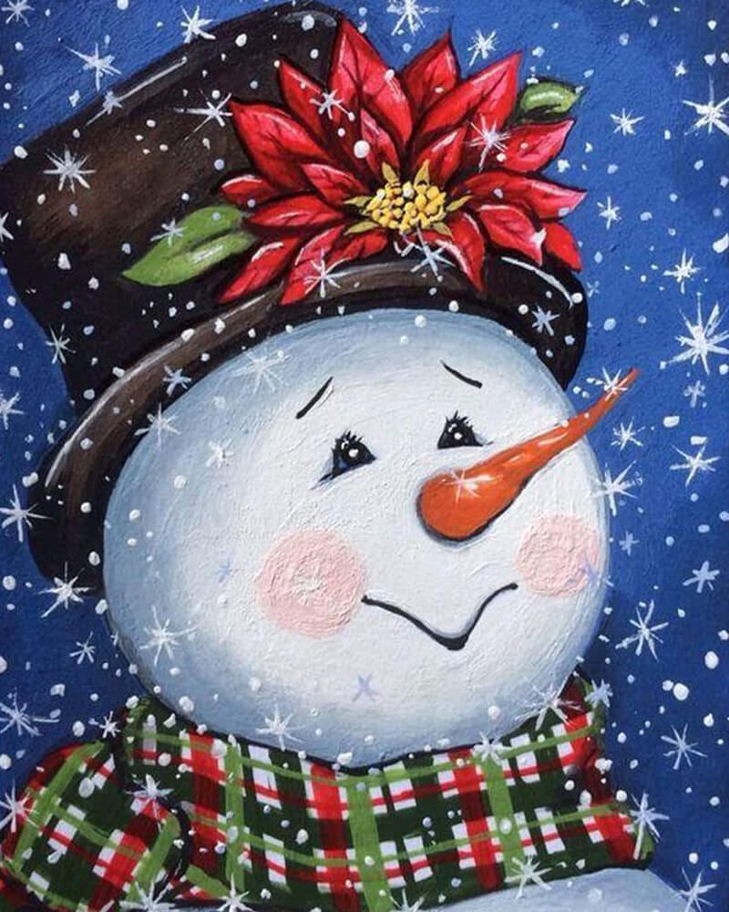 paintingnumberart Christmas snowman-Paint by Numbers Kit