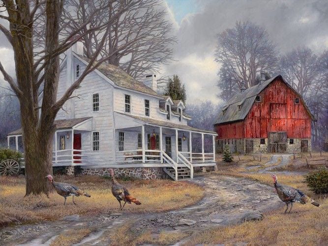 paintingnumberart Cloudy Sky on Farm – Landscape Paint By Number