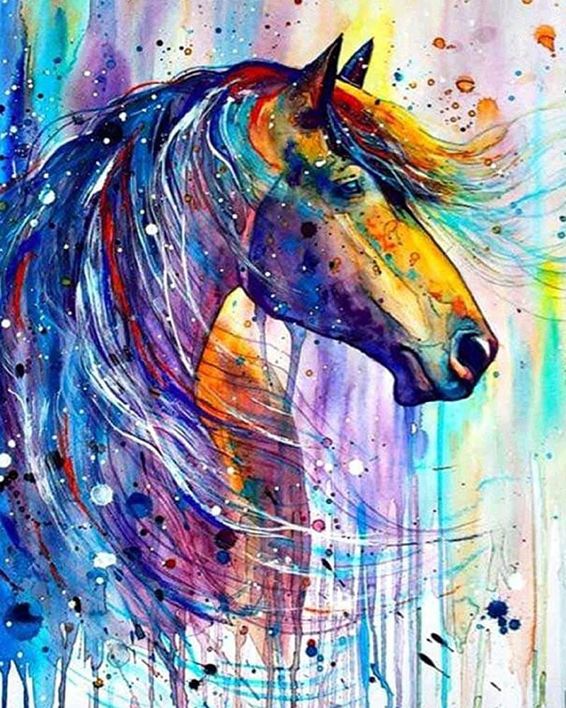 paintingnumberart Colorful Horse-Paint by Numbers Kit