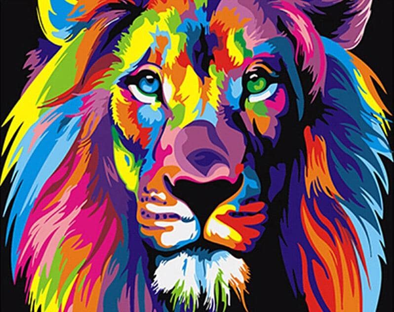 paintingnumberart Colorful Lions Animals – DIY Paint By Number