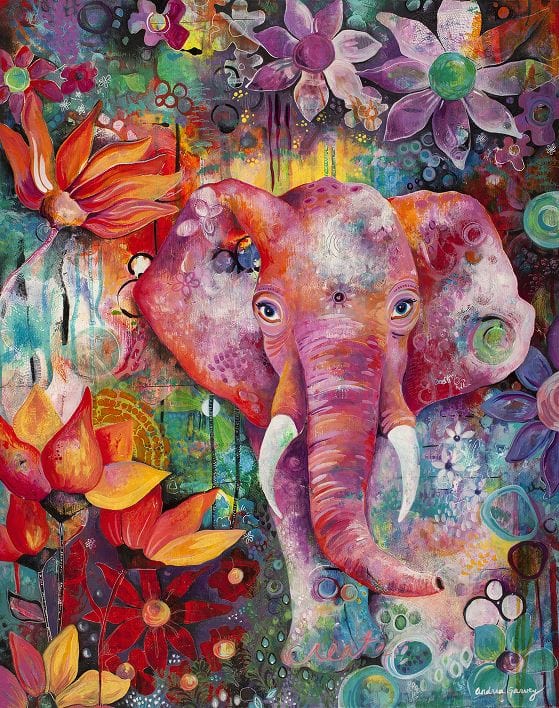 paintingnumberart Colorful Roses Elephant – Animals Paint By Number
