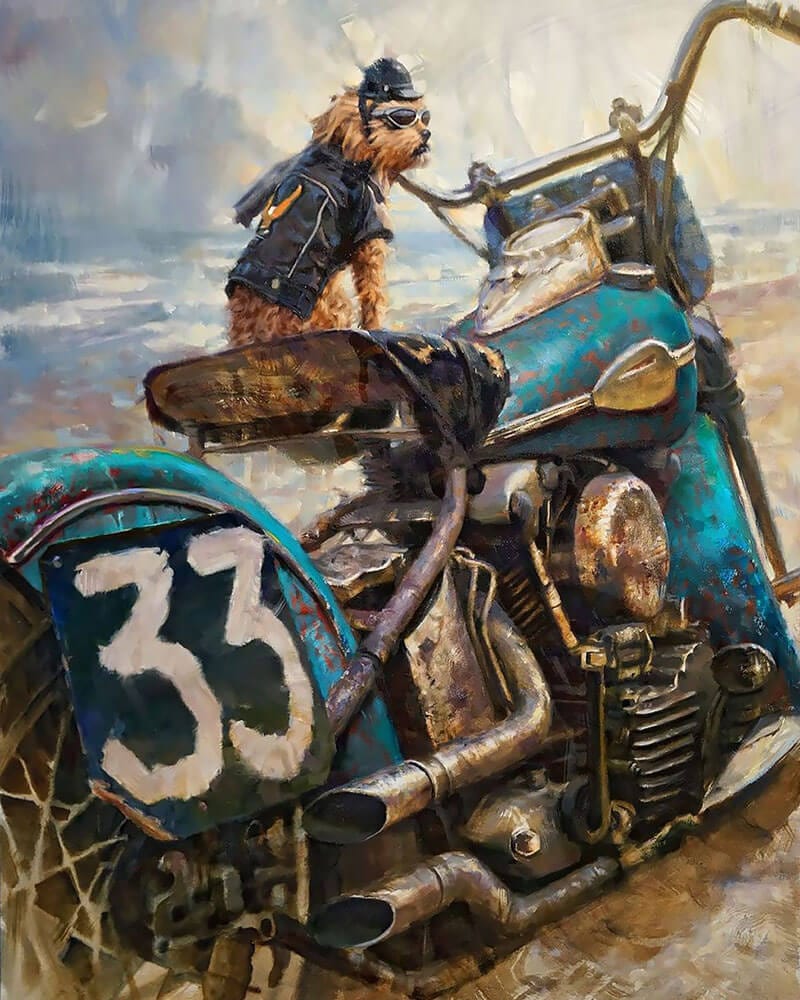 paintingnumberart Cool motorcycle#4-Paint by Numbers Kit
