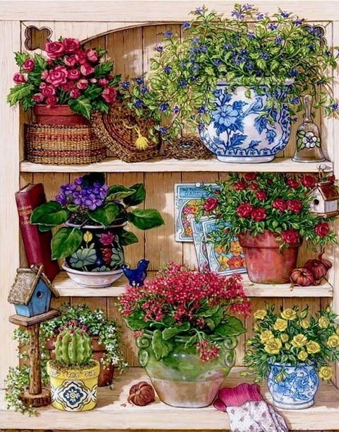 paintingnumberart Cupboard Flower – Flowers Paint By Number
