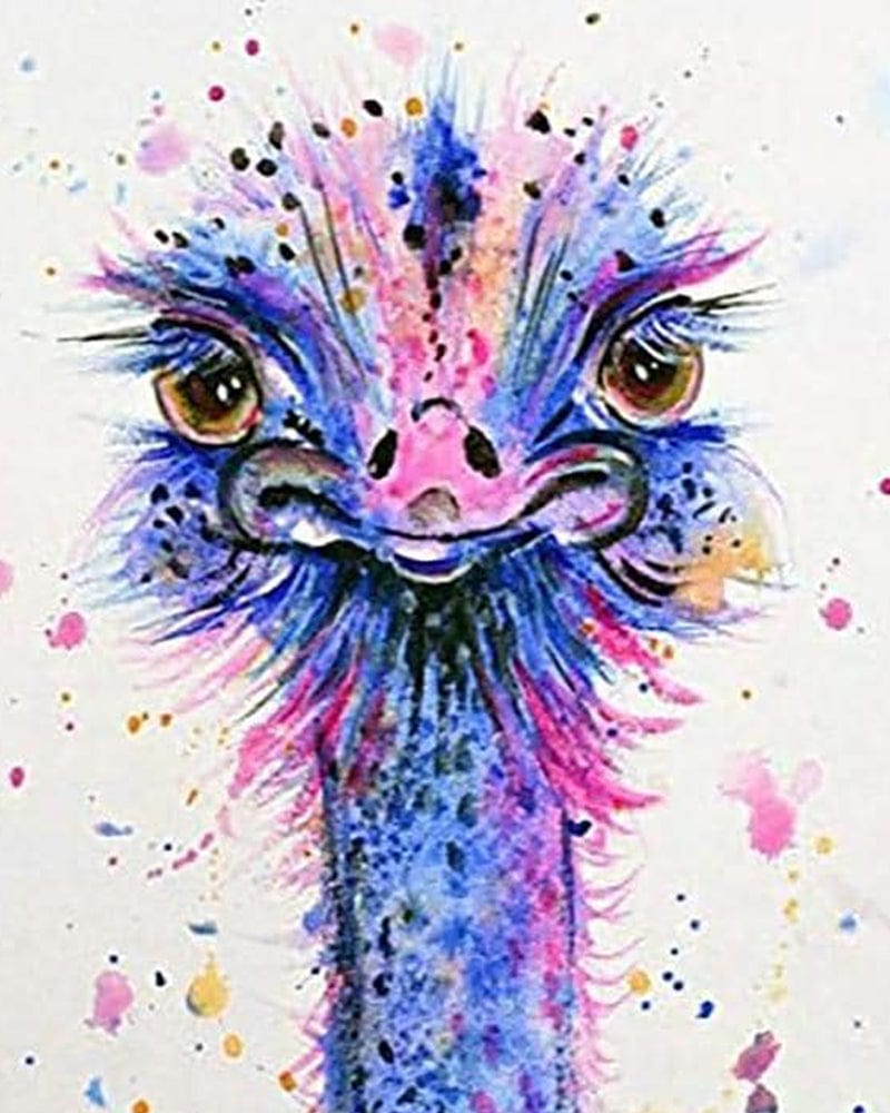 paintingnumberart Cute Ostrich – Animals Paint By Number