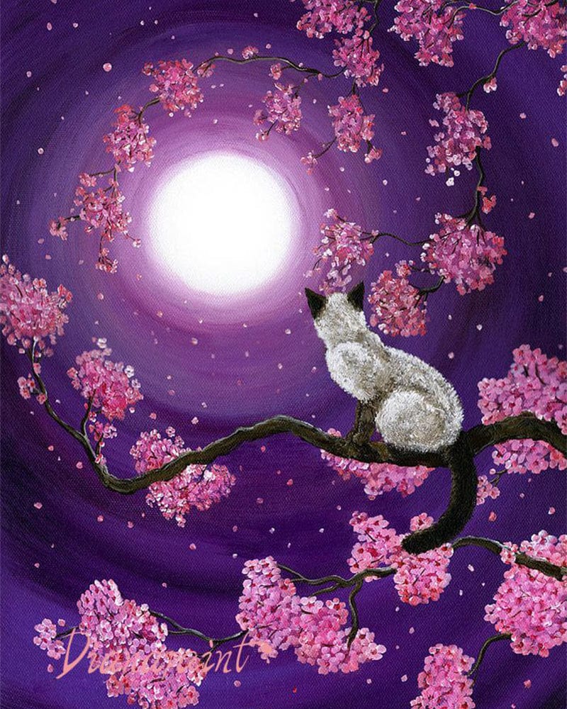 paintingnumberart Dancing pink petals-Paint by number kit