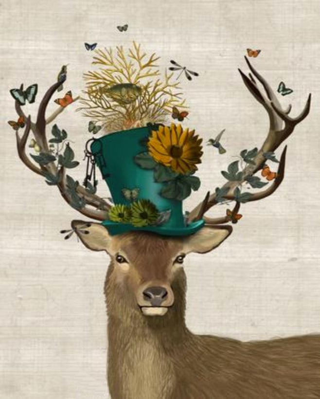paintingnumberart Deer with flowers– Paint By Number
