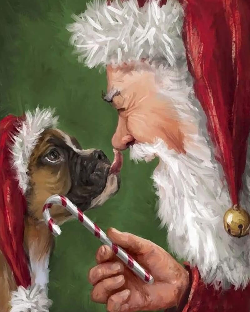 paintingnumberart Dog at Christmas-Paint by Numbers Kit
