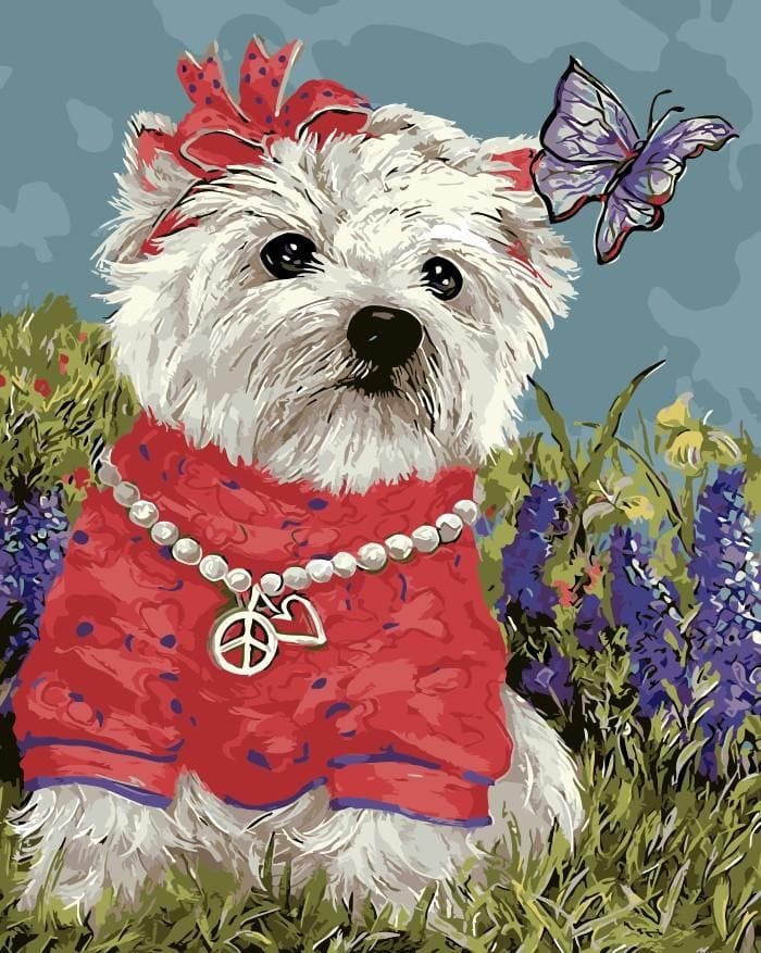 paintingnumberart fashion dog – Animals Paint By Number