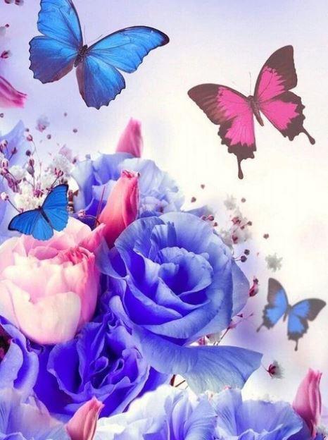 paintingnumberart Flower and Butterfly Dream – Flowers Paint By Number