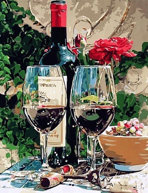 paintingnumberart Flower And Wine – Flowers Paint By Number