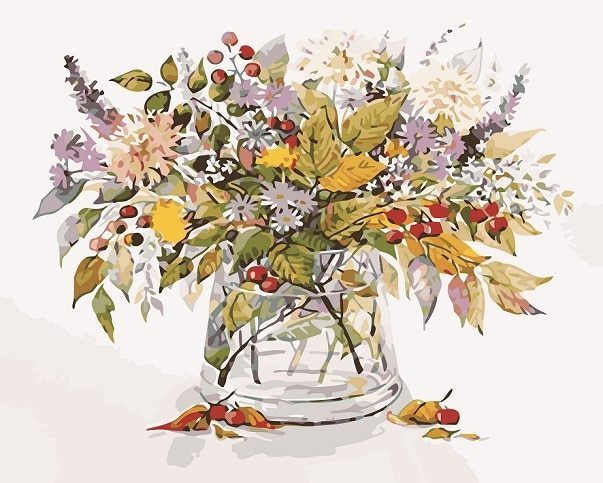 paintingnumberart Flower Bouquet Acrylic – Flowers Paint By Numbers