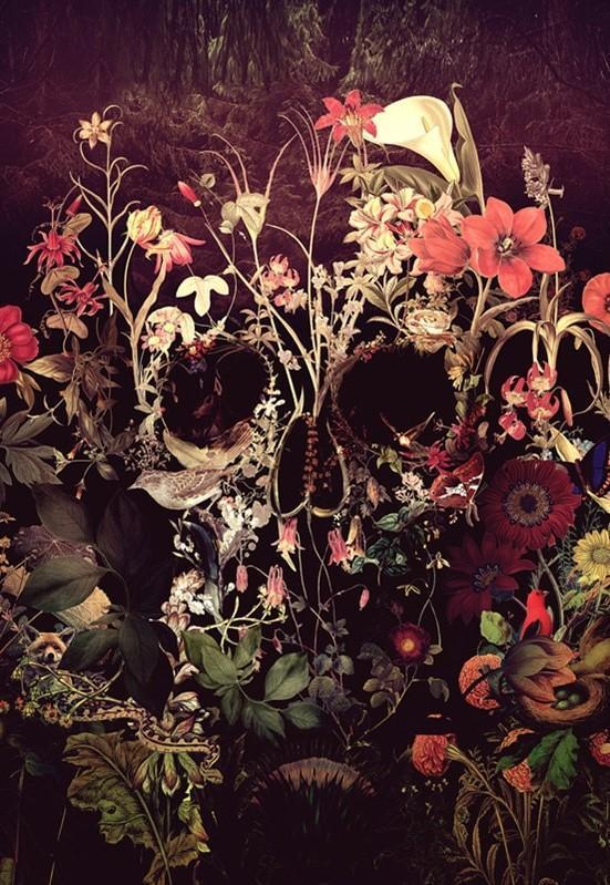 paintingnumberart Flowering Skull – Flowers Paint By Number