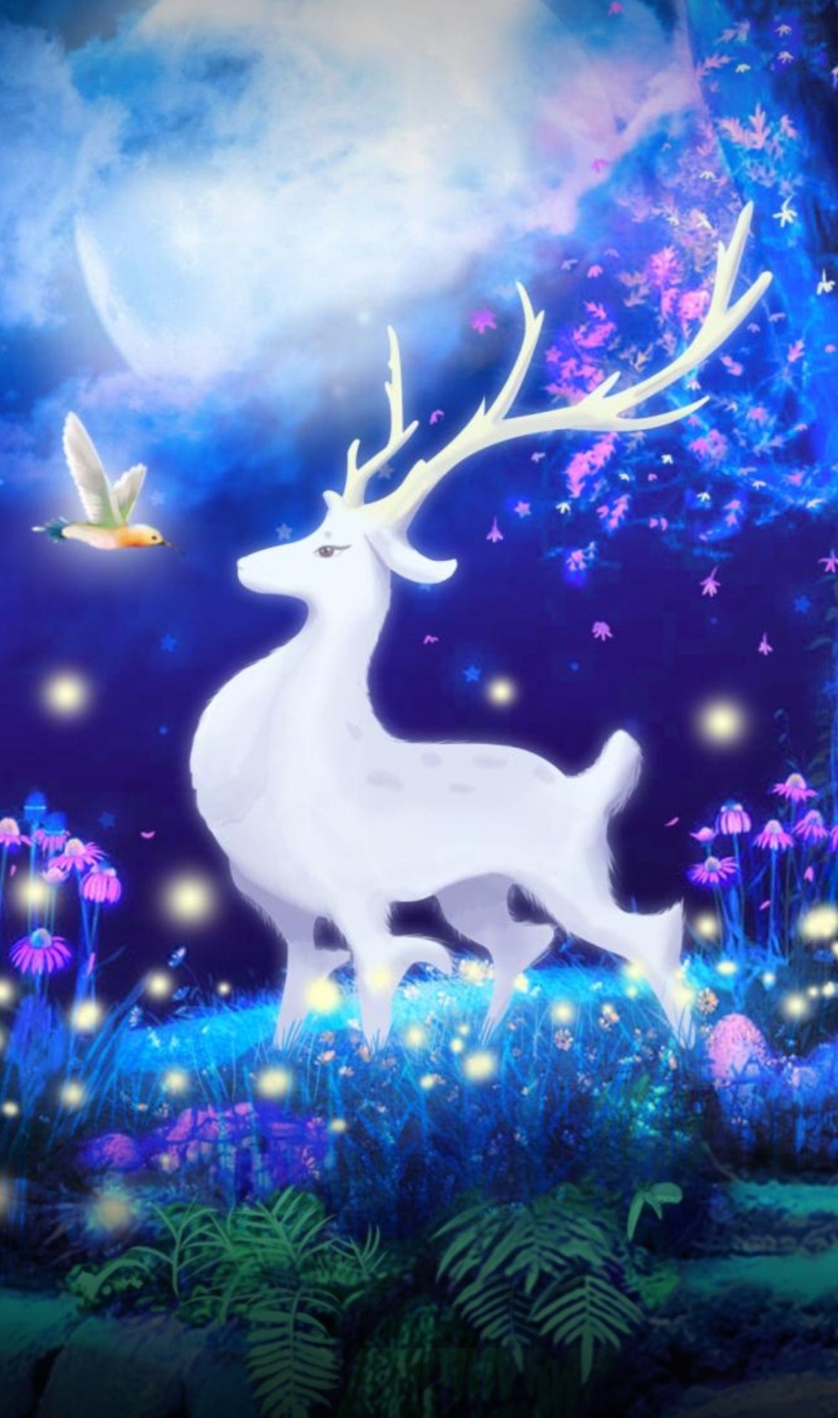 paintingnumberart Forest Light White Deer– Animals Paint By Number