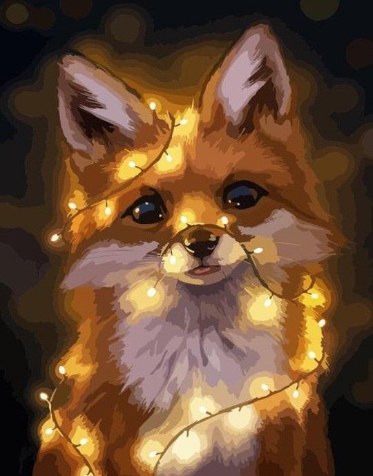 paintingnumberart Fox in Light – Animals Paint By Number