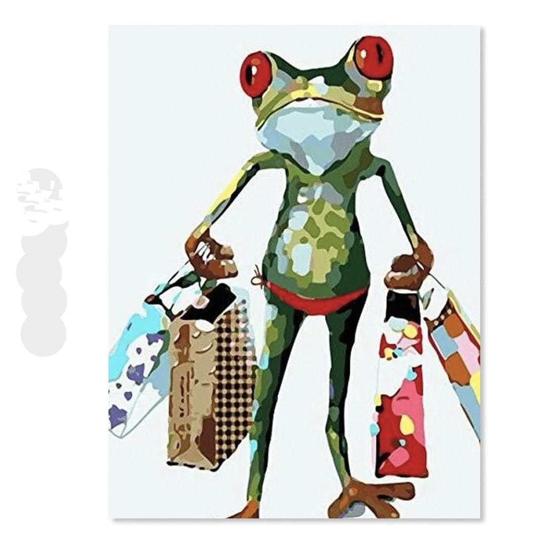 paintingnumberart Frog shopping – Animals Paint By Number