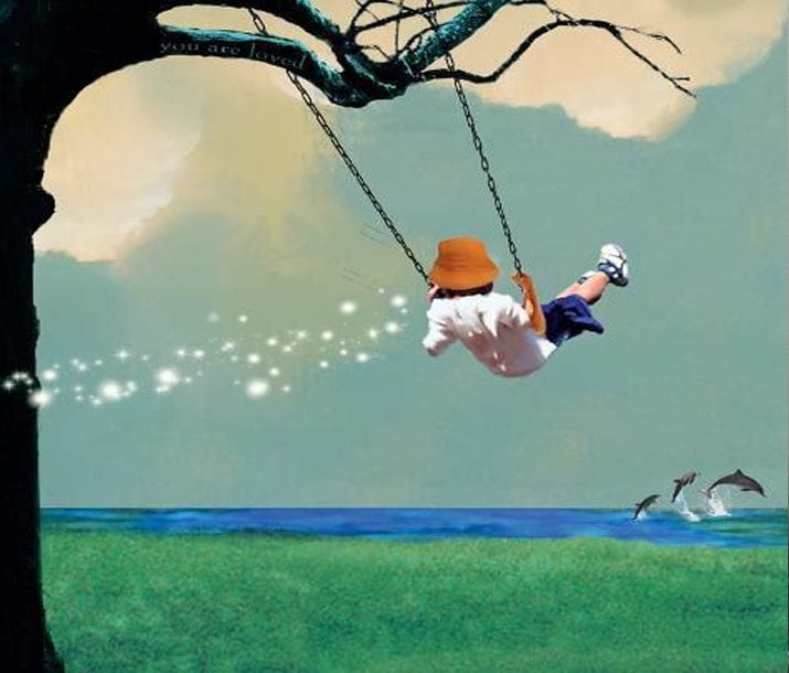 paintingnumberart Girl on swing-Paint by Numbers Kit