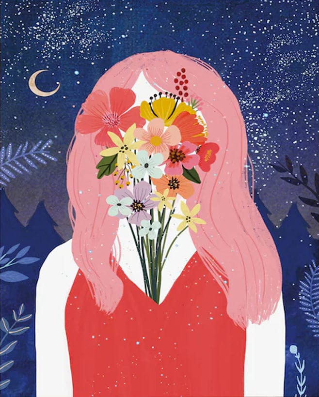 paintingnumberart Girl with flowers-Paint by Numbers Kit
