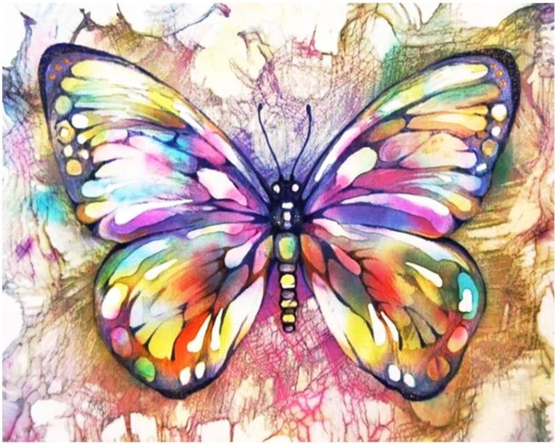 paintingnumberart Glowing Butterfly
