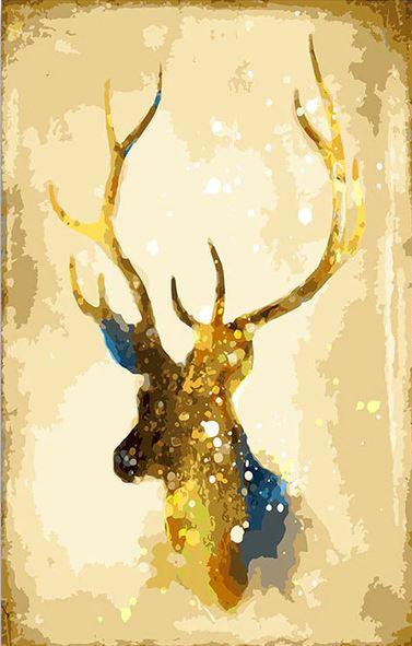 paintingnumberart Gold Deer – Animals Paint By Number