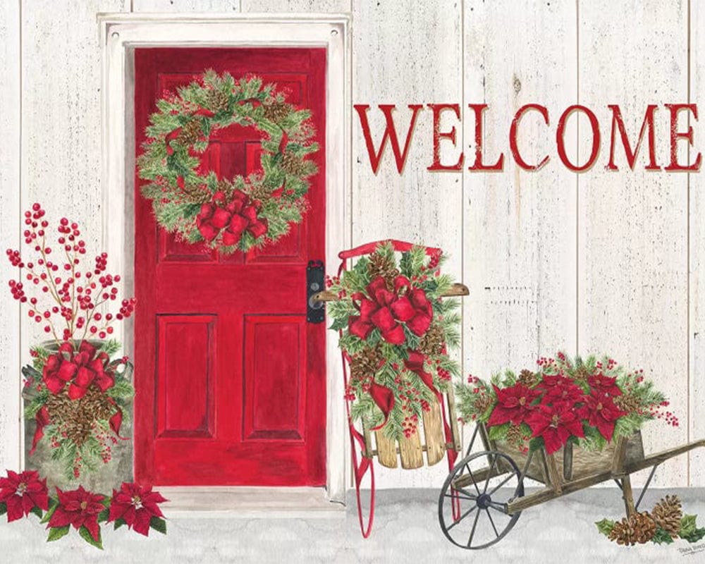 paintingnumberart Home for the Holidays-Front Door Scene-Paint by Numbers Kit