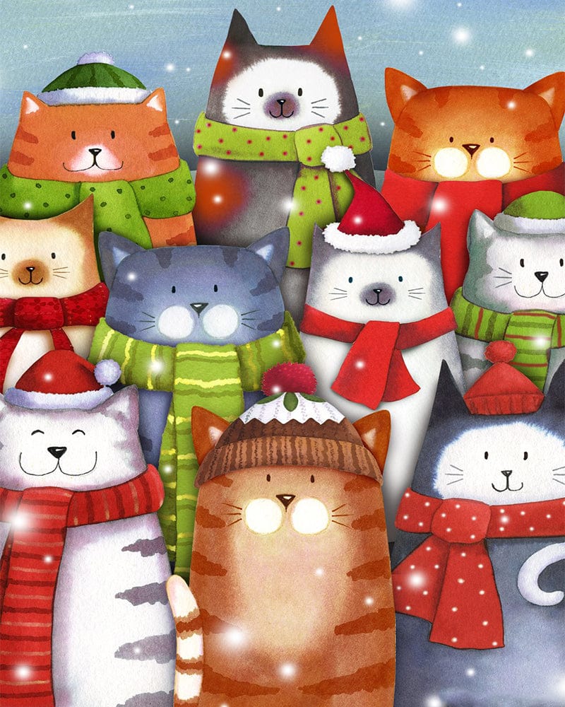 paintingnumberart Home Garden Cat Caroling-Paint by Numbers Kit