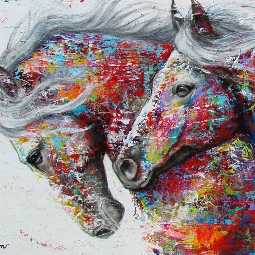 paintingnumberart Horses Running Against The Wind-Mini DIY Paint by Numbers Kit