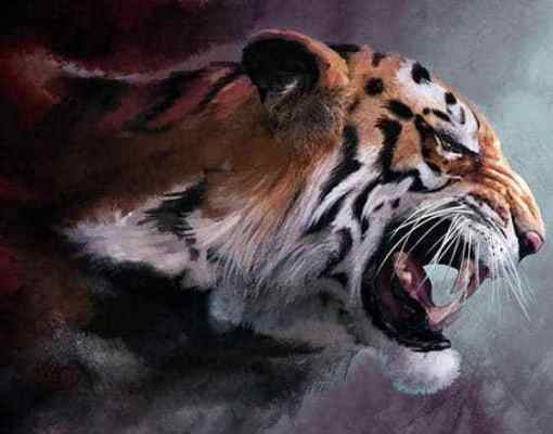 paintingnumberart Lady and Her Lion – People Paint By Number