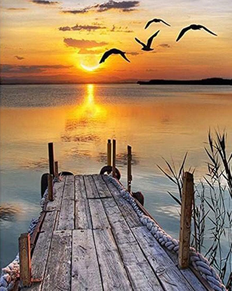 paintingnumberart Lake Sunset – Landscape Paint By Number