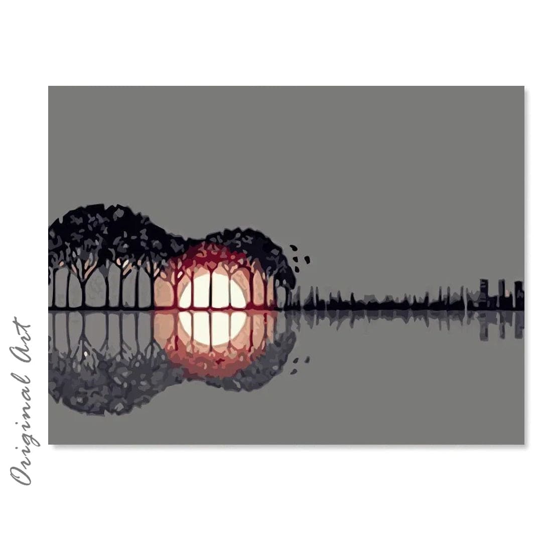 paintingnumberart Landscape of Guitar – Landscape Paint By Number