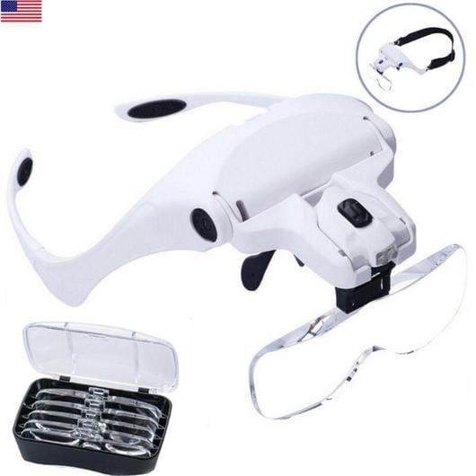 paintingnumberart Magnifier Glasses LED Lighted Headband Magnifier Lamp