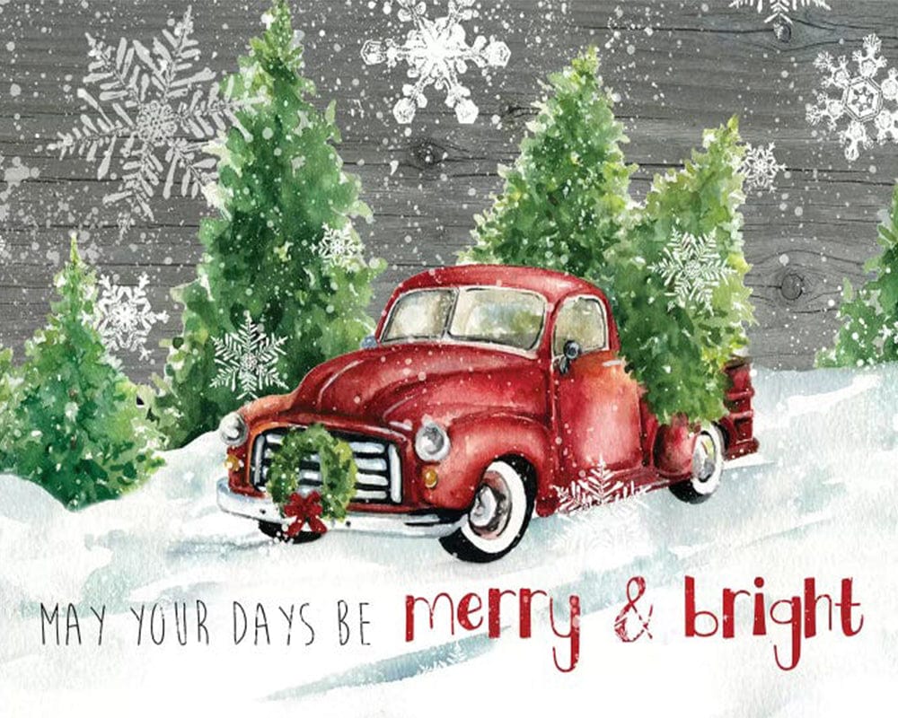 paintingnumberart Merry and Bright Christmas Truck-Paint by Numbers Kit