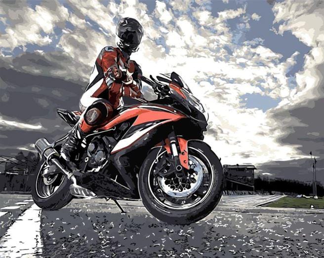 paintingnumberart Motorcycle Driver – People Paint By Number