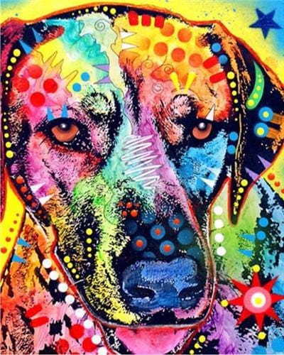 paintingnumberart Multicolored Dog – Animals Paint By Number