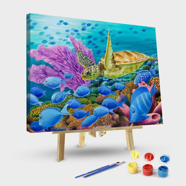 paintingnumberart Ocean turtle2-Paint by Numbers Kit