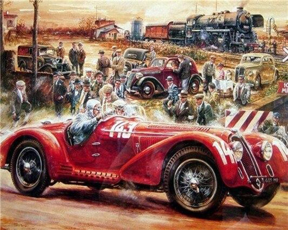 paintingnumberart Old Car Racing – Engines Paint By Number