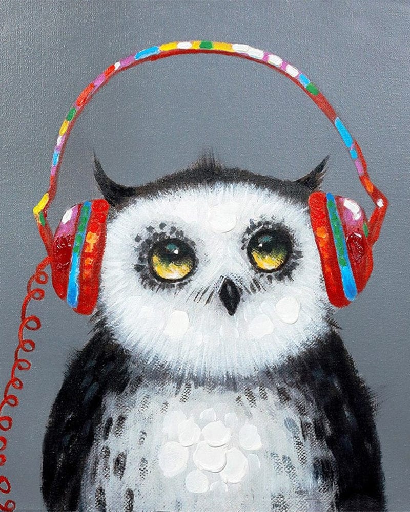 paintingnumberart Owl Listened To The Music – Birds Paint By Numbers