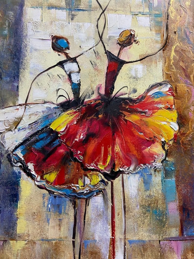 paintingnumberart Paint By Numbers Kit-Abstract Ballet Dancer HandPainted