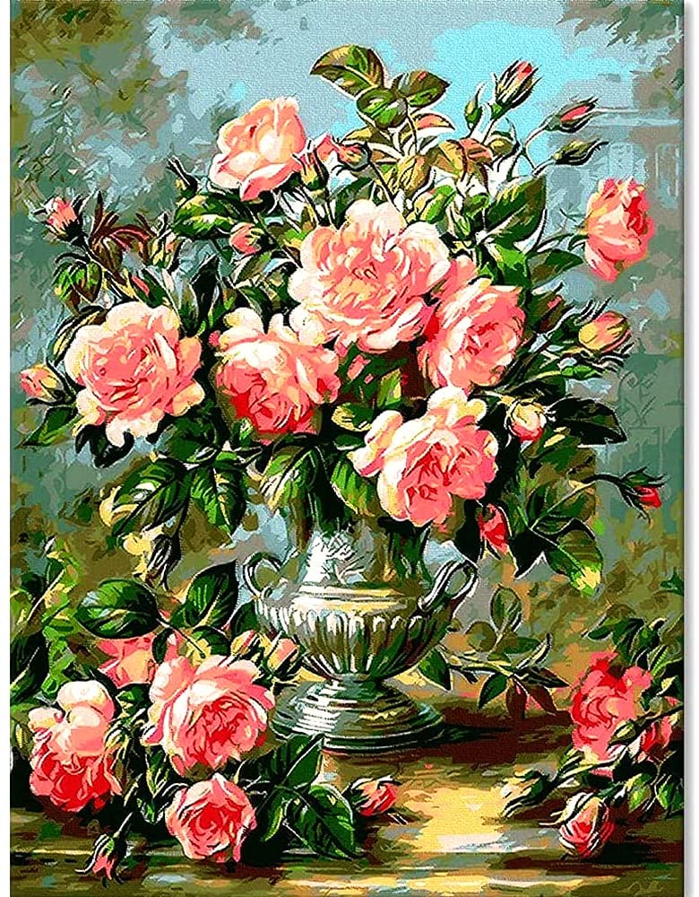 paintingnumberart Paint by Numbers Kit – Acrylic Flowers