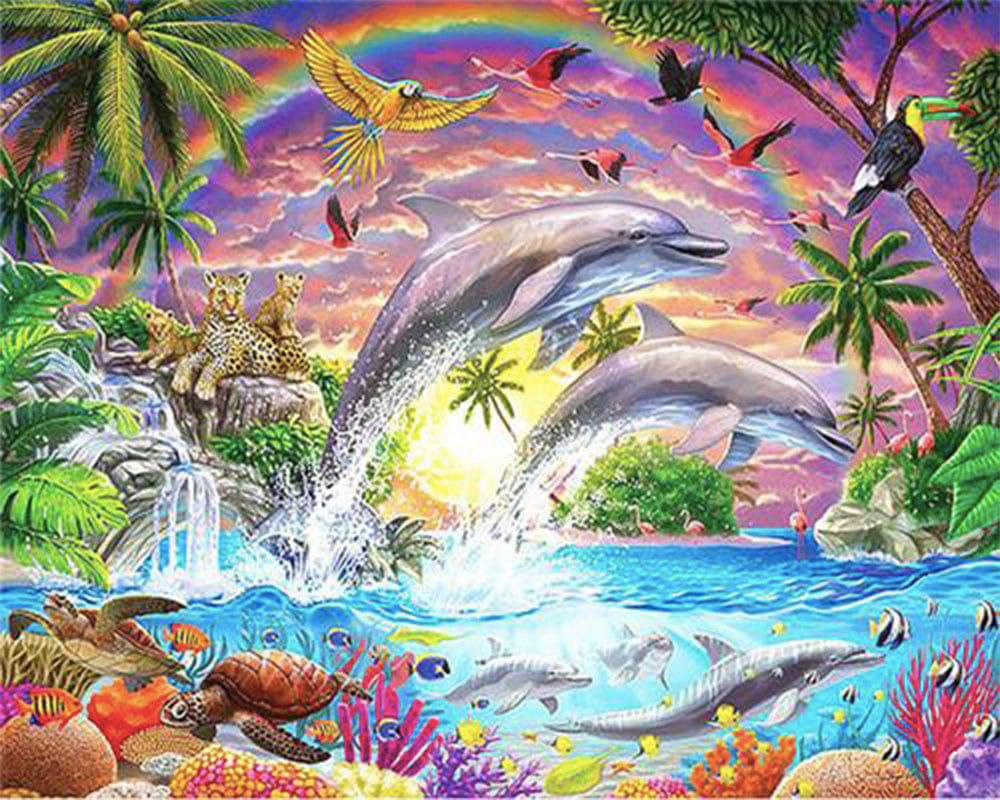 paintingnumberart Paint By Numbers Kit – Animals of Fantasy Island