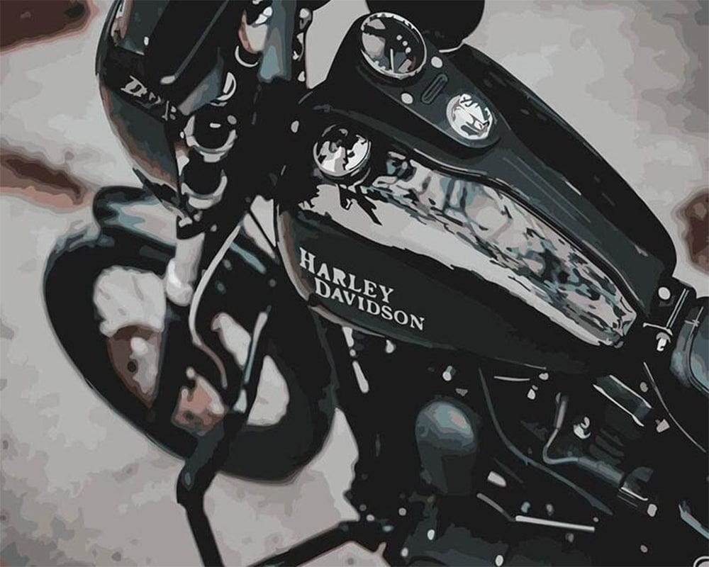 paintingnumberart Paint By Numbers Kit – Black Motorcycle