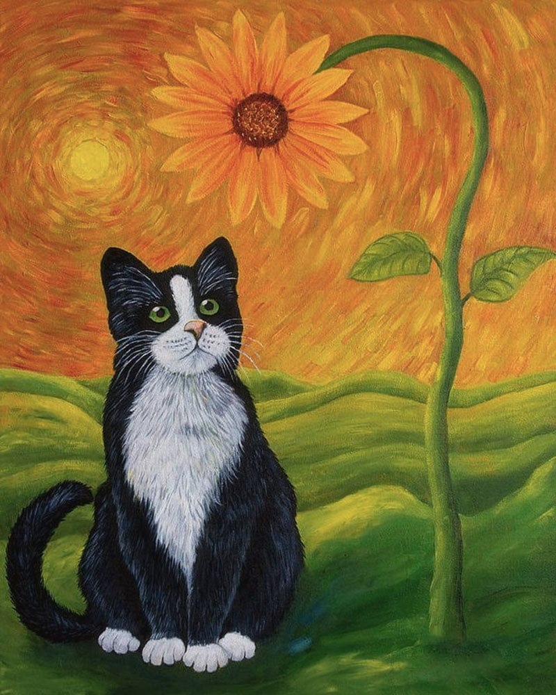 paintingnumberart Paint By Numbers Kit – Cat and Sunflower