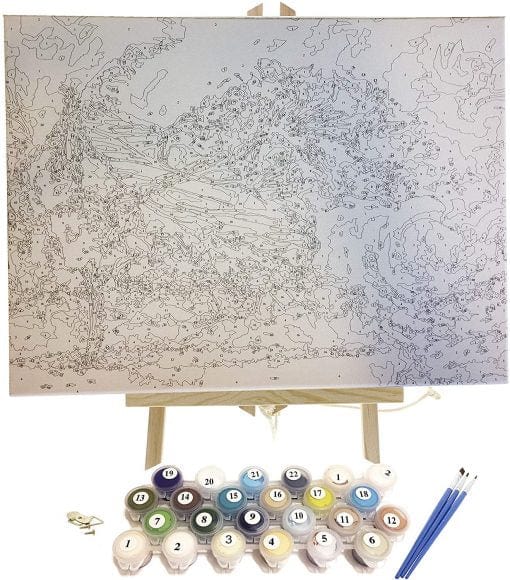 paintingnumberart Paint By Numbers Kit – Cat in Colorful Flowers