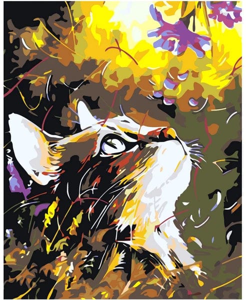 paintingnumberart Paint By Numbers Kit – Cat looking up at the starry sky