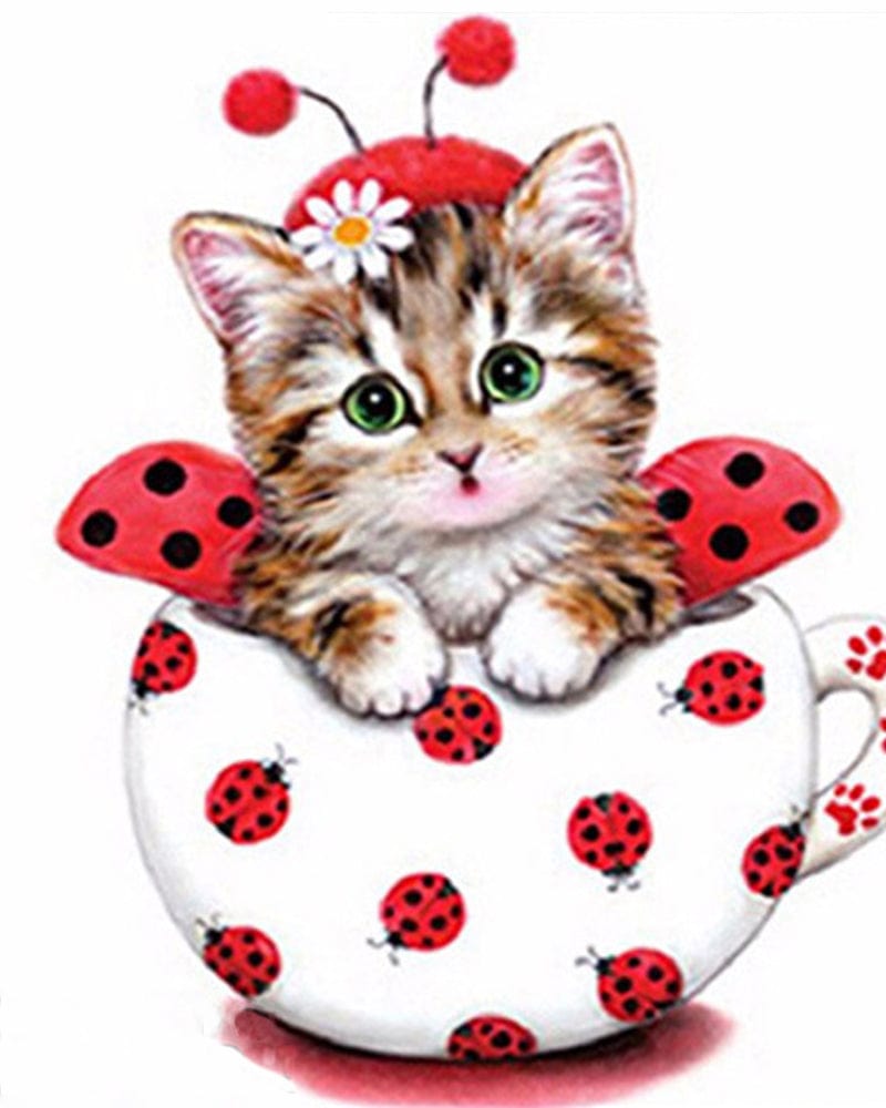 paintingnumberart Paint By Numbers Kit-Cat red