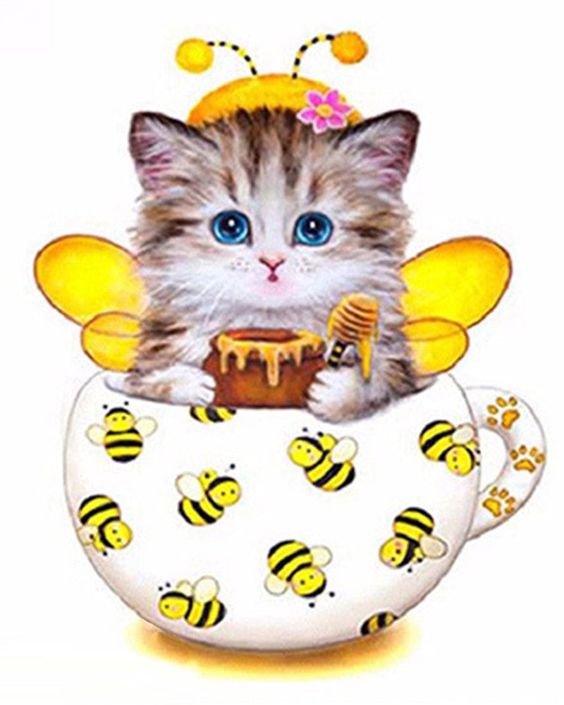 paintingnumberart Paint By Numbers Kit-Cat yellow