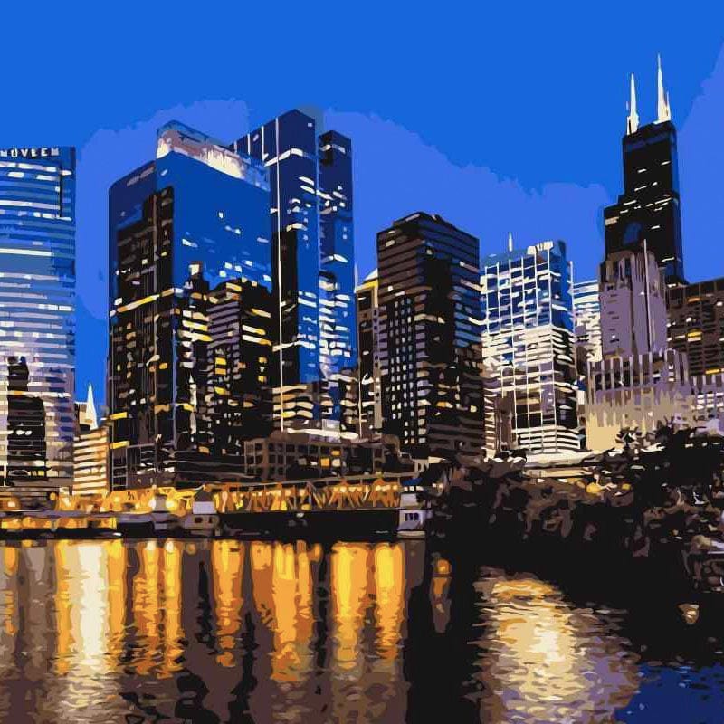 paintingnumberart Paint By Numbers Kit – Chicago City View