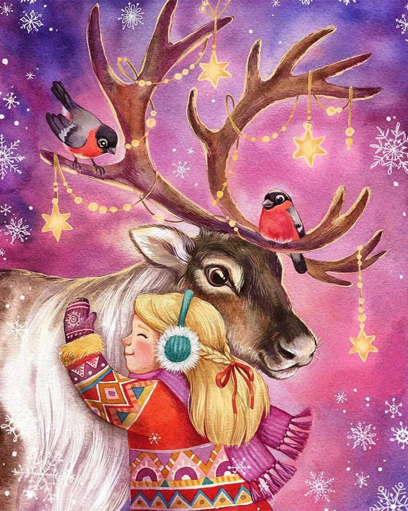 paintingnumberart Paint By Numbers Kit-Christmas deer
