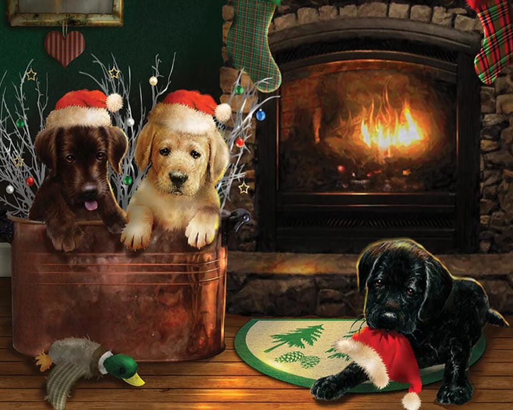 paintingnumberart Paint By Numbers Kit-Christmas Des – Three puppies