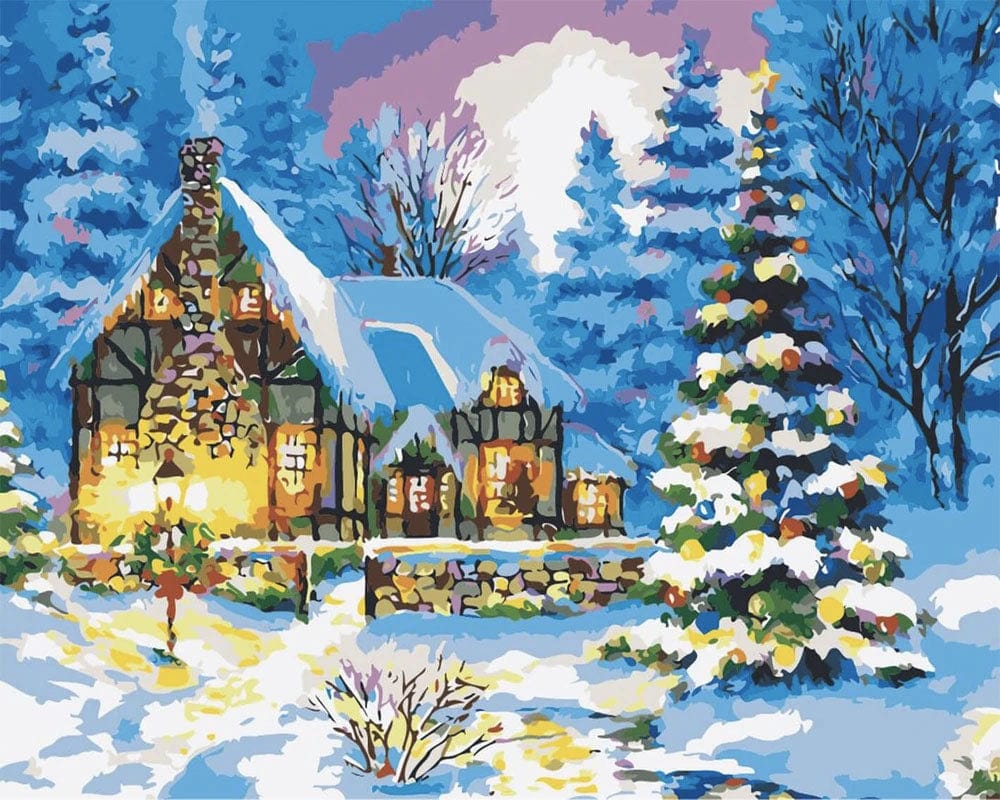 paintingnumberart Paint By Numbers Kit – Christmas Landscape 2